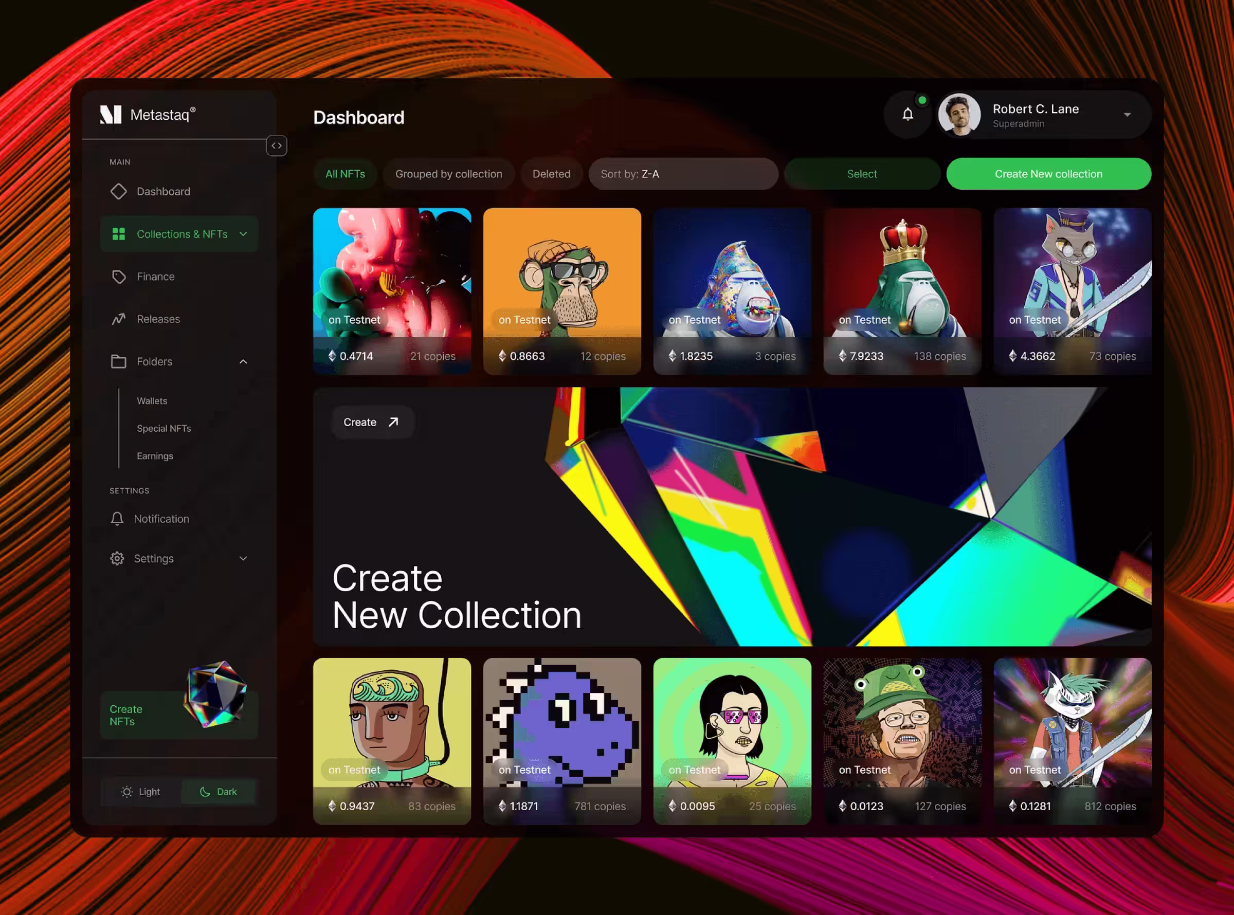Metastaq interface snapshot