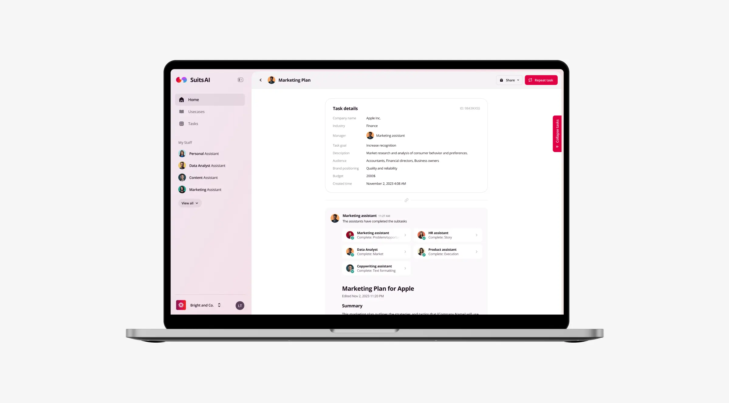 UI UX design for an AI-first product, prompt-based interface