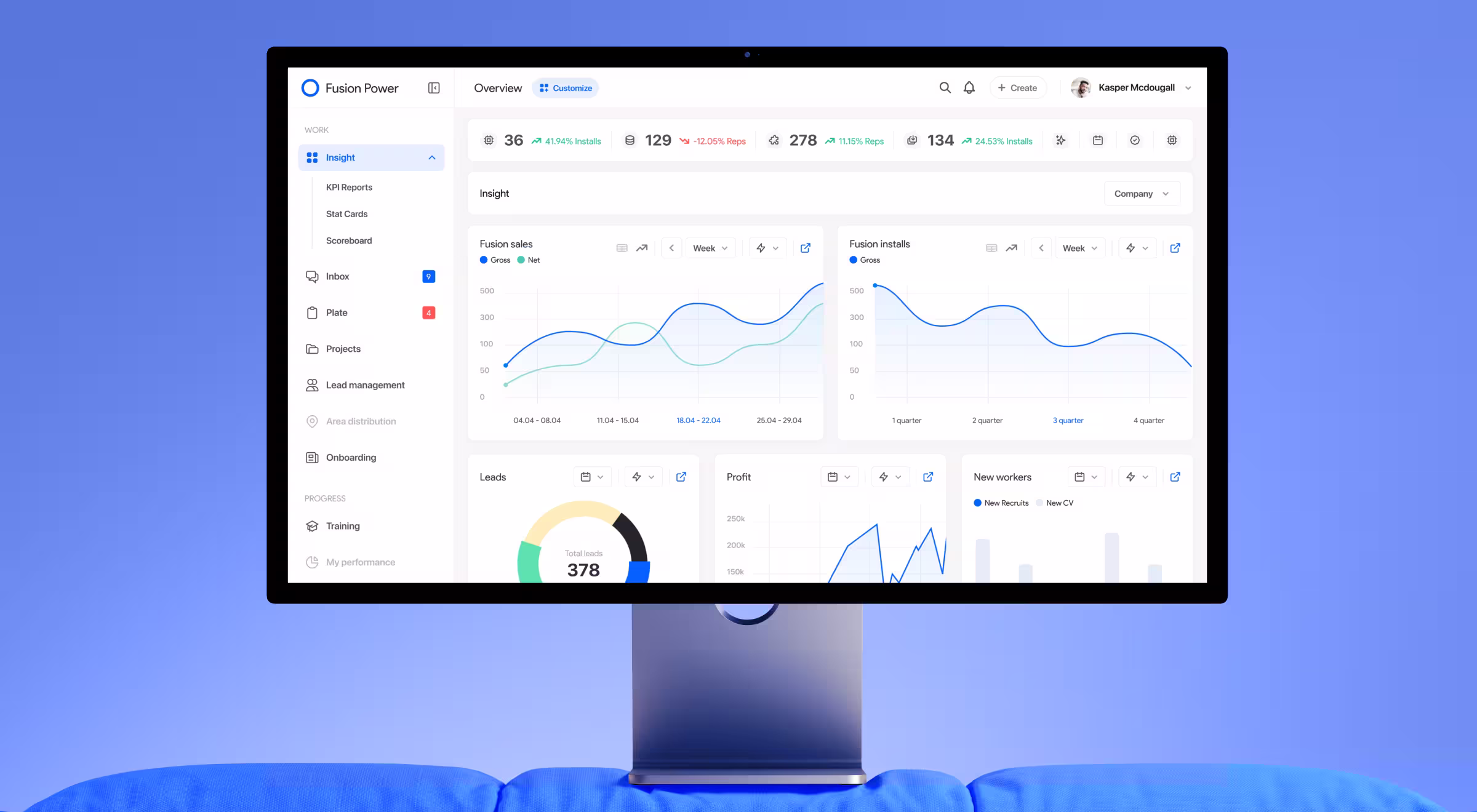 Modern analytics dashboard interface