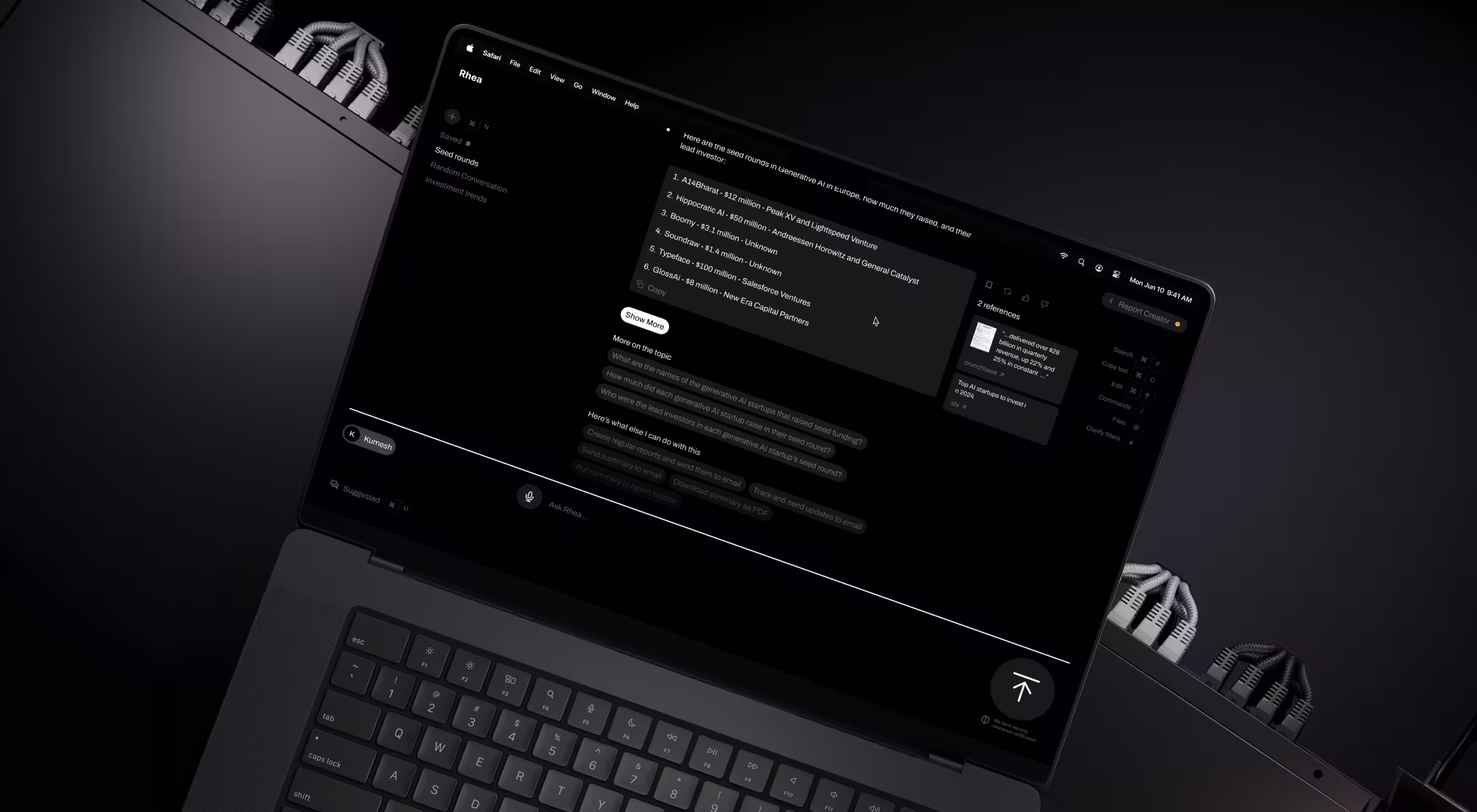 Enterprise AI workspace focused on managing conversations, reviewing outputs, and maintaining oversight of complex workflows within a secure environment.
