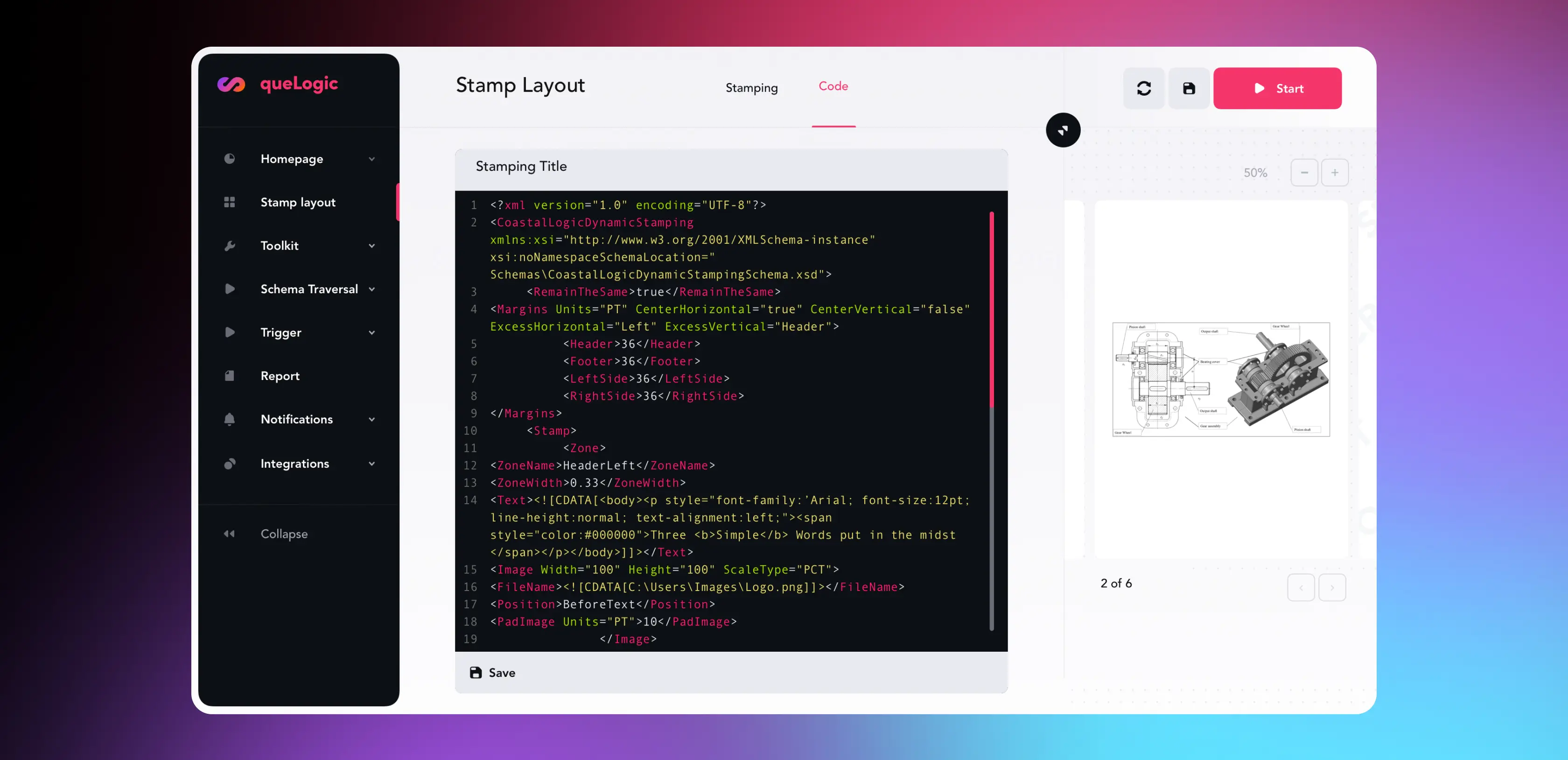 Code editor interface with a script panel beside a 3D model preview