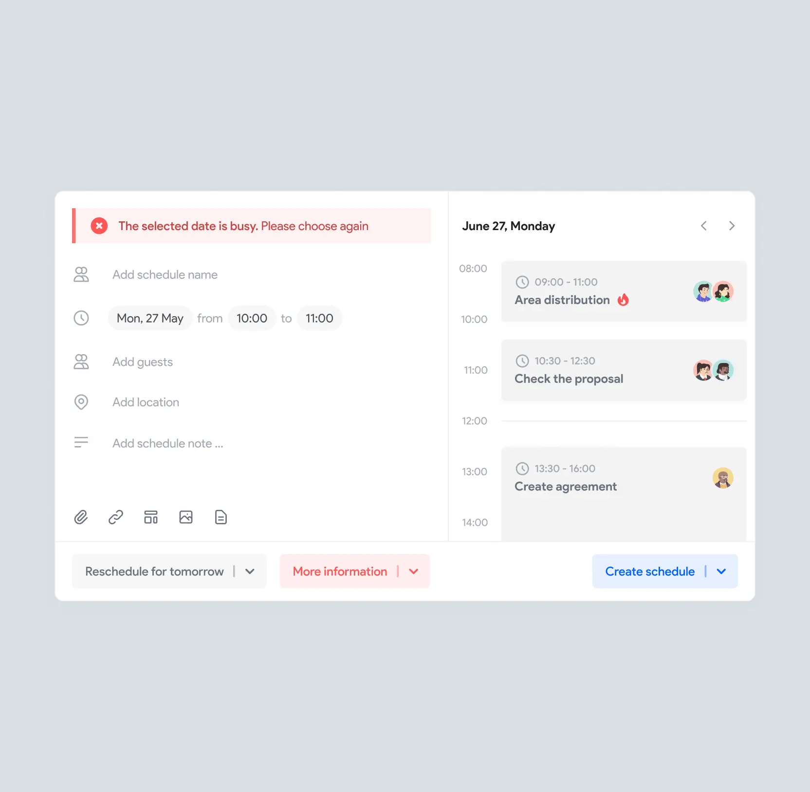 Message composer with recipient fields, a formatting toolbar, and a scheduling panel