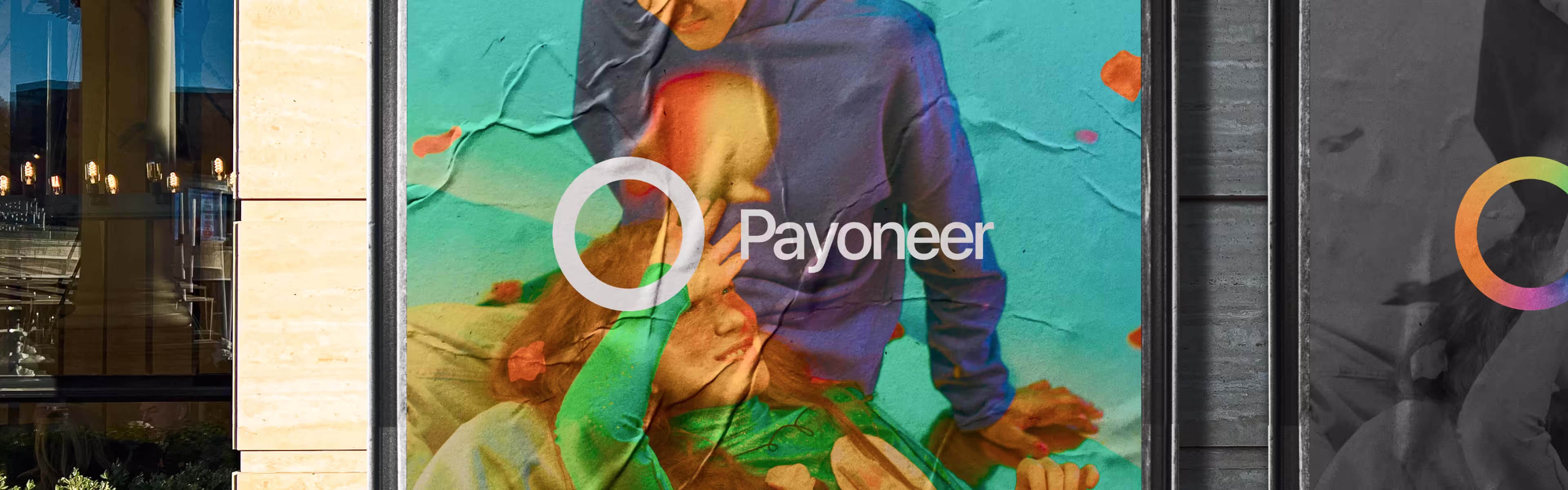 A marketing banner with Payoneer ad, created by Lazarev.agency.
