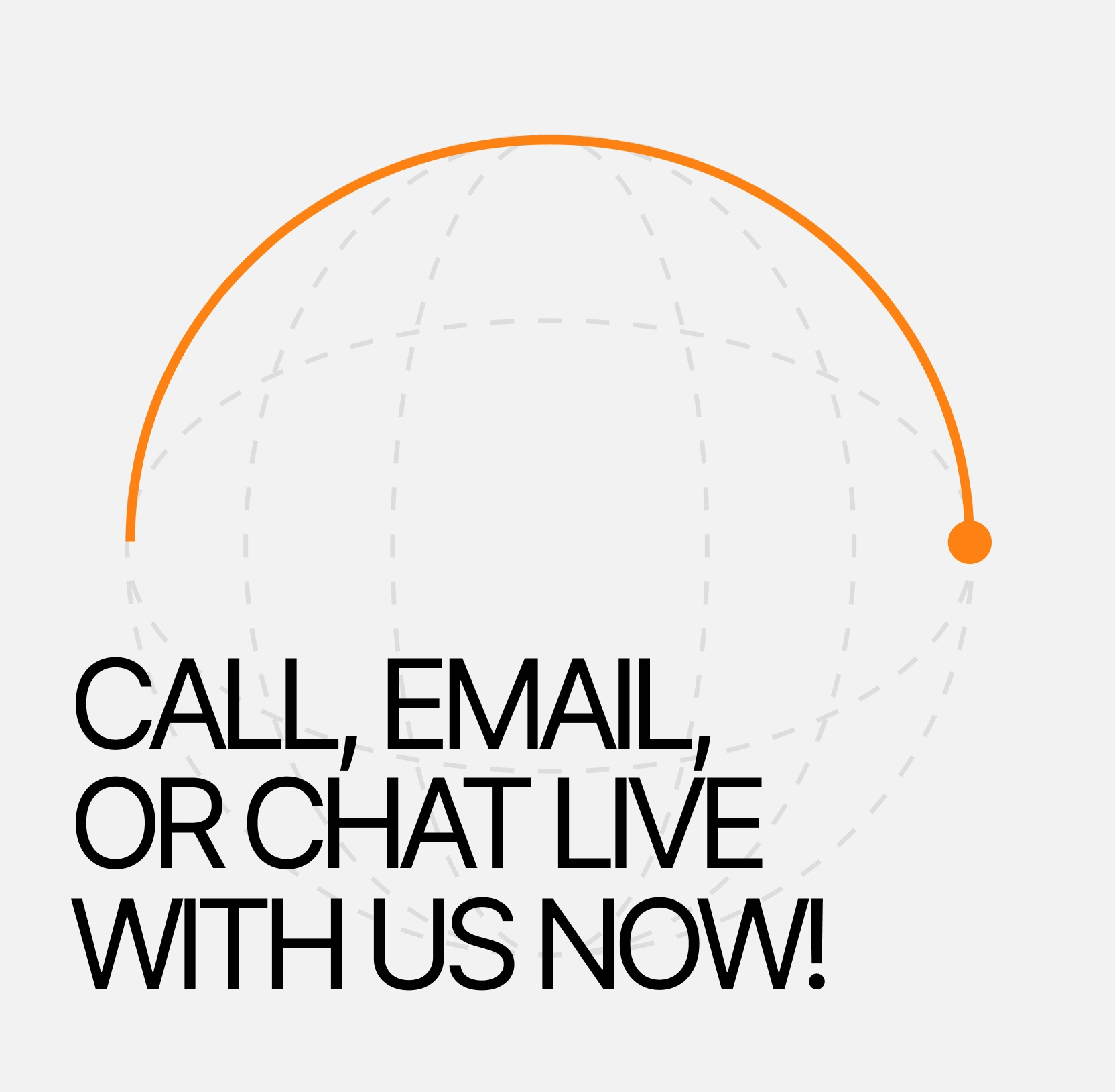 Orange arc over a light dashed wireframe globe with the prompt "Call, email, or chat live with us now!," highlighting Shiplux's multi-channel support.