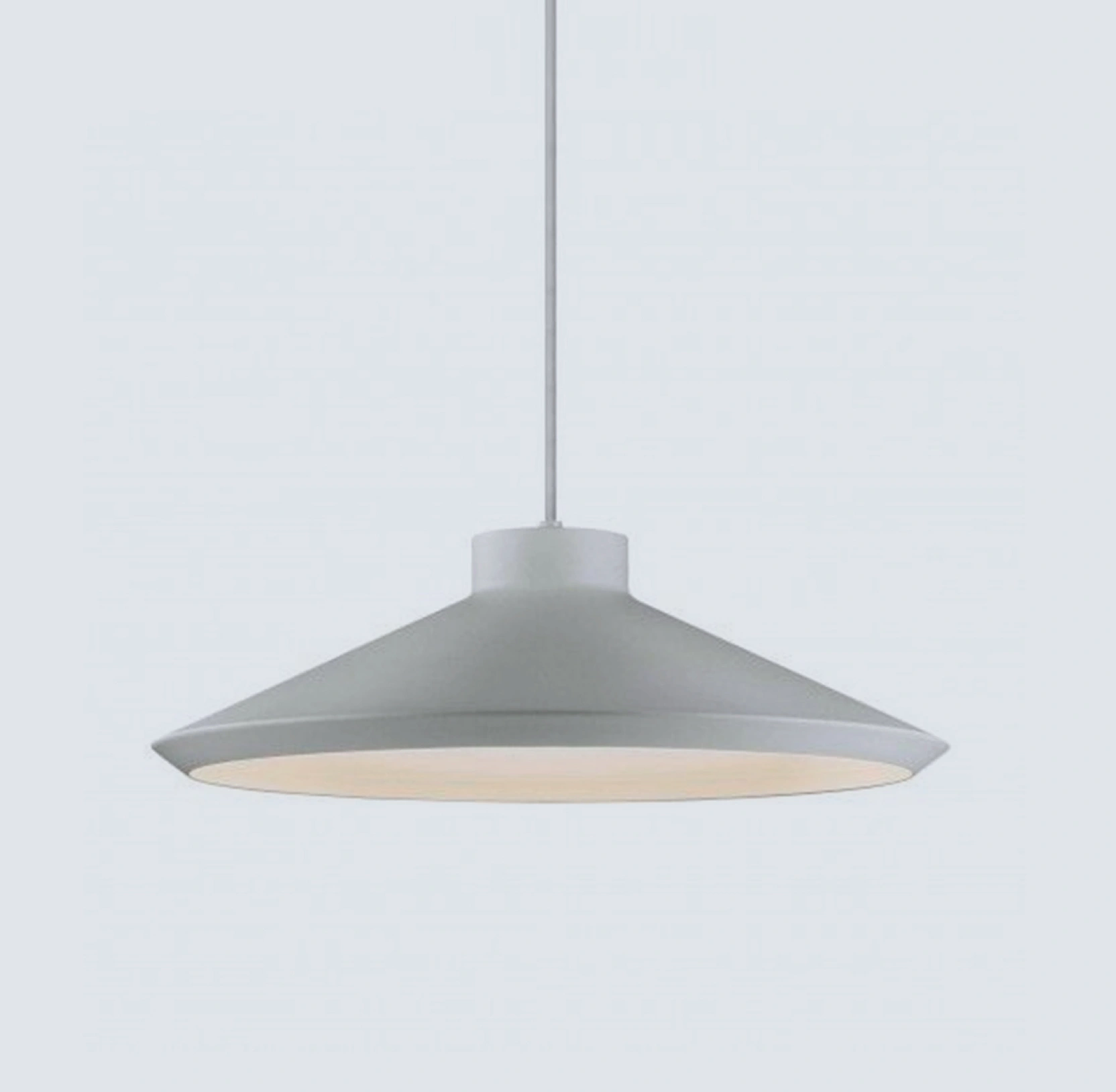 Grey pendant lamp photographed on a plain background for the Chuvachi catalog.